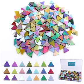 LITMIND 120 Pieces Assorted Colors Transparent Mosaic Glass Petals, Hand-Cut Stained Glass Mosaic Tiles for Crafts - Ideal for Mosaic Art and Décor
