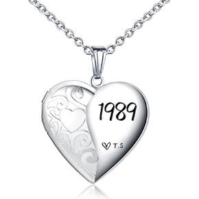 Love Heart Locket Necklace for Women Photo Locket Hold Pictures Jewelry Birthday Gifts