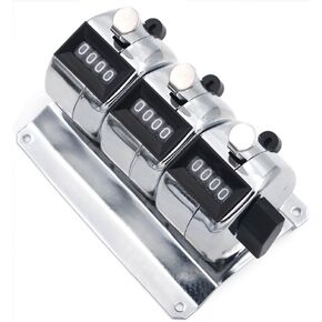 GOGO 3-Unit Metal Tally Counter, Digit Number Desktop Mechanical Counter, Resettable Triple-unit Bank Counter