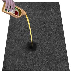 36X60 Iches Garage Mats Absorb Liquids Oil Drip Pan for Under Car Waterproof Rubber Backing Layer Oil Spill Mat Protects Floor from Spills Drips Splashes Stains Garage Floor Mat (36x60 in)