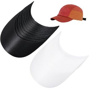 BENECREAT 20pcs 6.5x5.1inch Baseball Cap Visor Insert, White & Black Plastic Hat Brim Ball Cap Form Shaper Baseball Hat Shaper Bump Cap Insert for Craft Sewing Caps Supplies Making