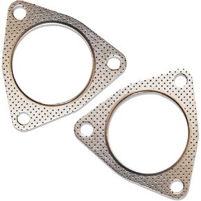 2 PCS Car Exhaust Pipe Sealing Gasket, 2.99" Asbestos Resistant High Pressure Three Hole Stable Structure Exhaust Flange Gasket, Retrofit Accessories, for Car Exhaust Turbine (Silver)