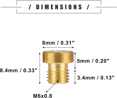 Motoforti Universal Motorcycle Carburator Jets الفوهات الرئيسية، M6x0.8 95 98 100 102 105 108 110 112 115 120 125 130 135 140 145 150، معدن، لون ذهبي، 16 قطعة in Saudi Arabia