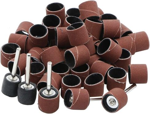 50PCS Sanding Bands Sleeves 60 Grit& 5 Mandrels Electric Grinding Polishing Sandpaper Circle Sand Ting in Saudi Arabia
