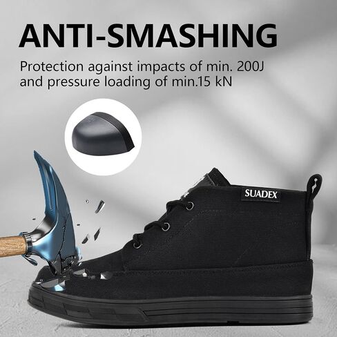 SUADEX Steel Toe Shoes for Men Women, Non Slip Work Safety Sneakers, High Top Composite Boots, Industrial & Construction in Saudi Arabia