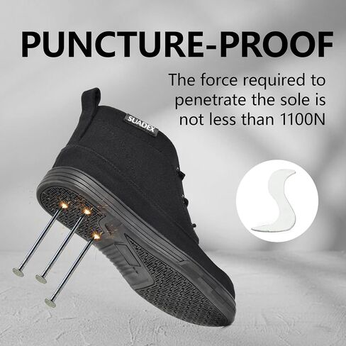 SUADEX Steel Toe Shoes for Men Women, Non Slip Work Safety Sneakers, High Top Composite Boots, Industrial & Construction in Saudi Arabia