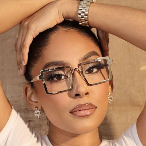VOOGLAM Stylish Rectangle Blue Light Blocking Glasses for Women Anti UV Eyestrain Eyewear Cairbre in Saudi Arabia