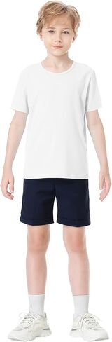 Toddler to Youth Stain Resistant T-shirts Kids Cotton Short Sleeve Water Repellent Shirts for Boys and Girls in Saudi Arabia