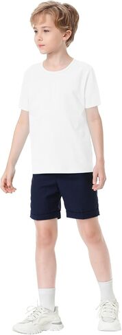 Toddler to Youth Stain Resistant T-shirts Kids Cotton Short Sleeve Water Repellent Shirts for Boys and Girls in Saudi Arabia