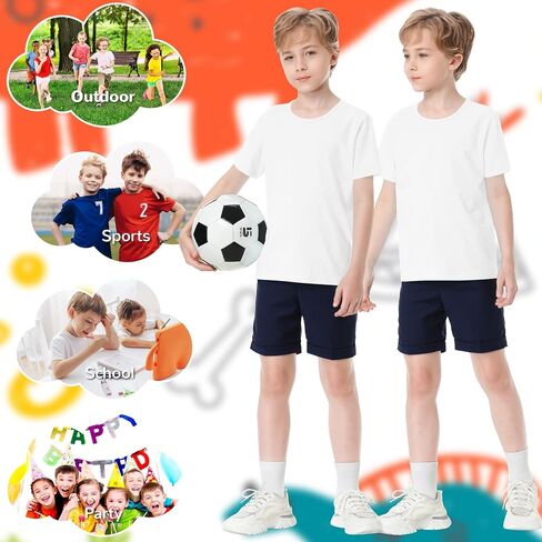 Toddler to Youth Stain Resistant T-shirts Kids Cotton Short Sleeve Water Repellent Shirts for Boys and Girls in Saudi Arabia
