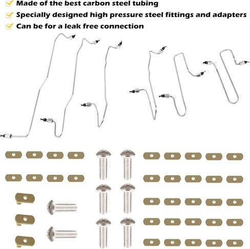 مجموعة خطوط حقن الوقود مع المشابك تناسب تمامًا CAT Caterpillar 3406 3406B 3406C 1917941 1917942 1917943 1917944 1917945 1917946 in Kuwait