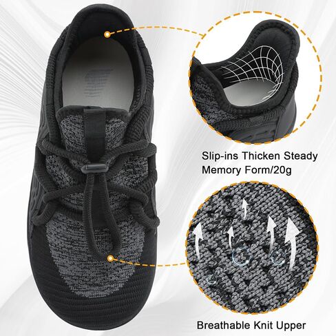 BARERUN Men's Walking Shoes Wide Diabetic Shoes Barefoot Running Lightweight Breathable Adjustable Arthritis Edema Neuropathy Workout Gym Tennis Office Cushioned Fashion Sneakers in Saudi Arabia