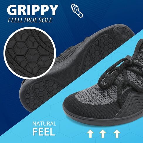 BARERUN Men's Walking Shoes Wide Diabetic Shoes Barefoot Running Lightweight Breathable Adjustable Arthritis Edema Neuropathy Workout Gym Tennis Office Cushioned Fashion Sneakers in Saudi Arabia