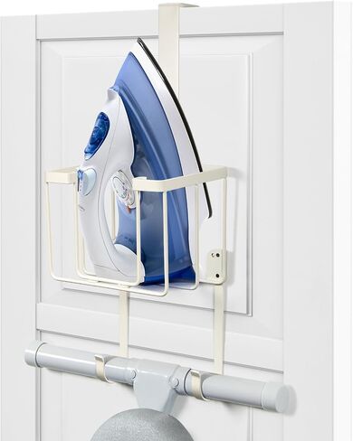 Over The Door/Wall Mount Ironing Board Hanger, Laundry Room Iron and Ironing Caddy Board Storage Holder, Black in Kuwait