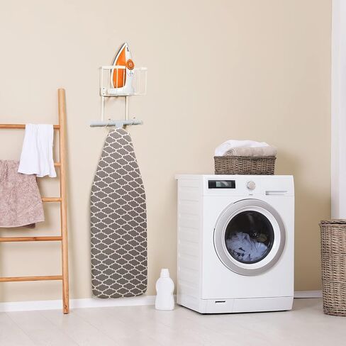 Over The Door/Wall Mount Ironing Board Hanger, Laundry Room Iron and Ironing Caddy Board Storage Holder, Black in Kuwait