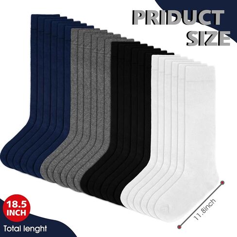 12 زوج زي مدرسي جورب فتاة الأزرق الداكن الركبة جورب القطن سلس جورب طويل للطفل بلون فوق العجل جورب in Kuwait