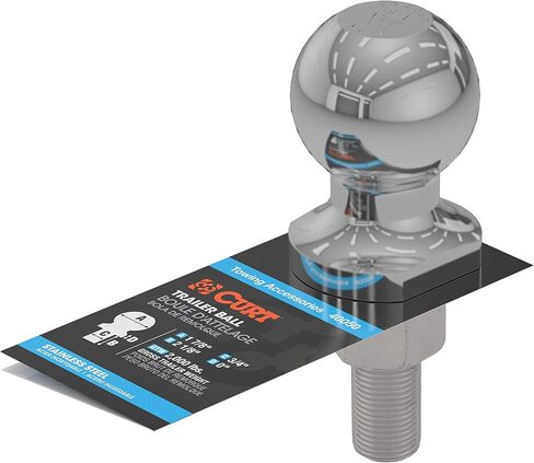 CURT 40050 Stainless Steel Trailer Hitch Ball, 2,000 lbs, 1-7/8-Inch Diameter, 3/4 x 2-1/8-Inch Shank in Saudi Arabia