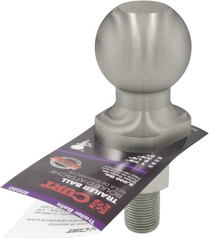 CURT 40050 Stainless Steel Trailer Hitch Ball, 2,000 lbs, 1-7/8-Inch Diameter, 3/4 x 2-1/8-Inch Shank in Saudi Arabia