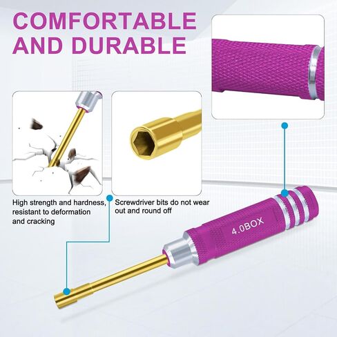 Hex Nut Screwdriver Set 2.0mm 2.5mm 3.0mm 3.5mm 4.0mm 4.5mm 5.0mm Hexagonal Head Nut Driver for Axial SCX24 Wheel Fixing 7PCS Screwdrivers Suit for RC Models Car Boat Helicopter in Saudi Arabia