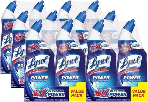 Lysol Power Toilet Bowl Cleaner Gel, For Cleaning and Disinfecting, Stain Removal, 24oz ,9 Ct , (Packaging May Vary) in Saudi Arabia