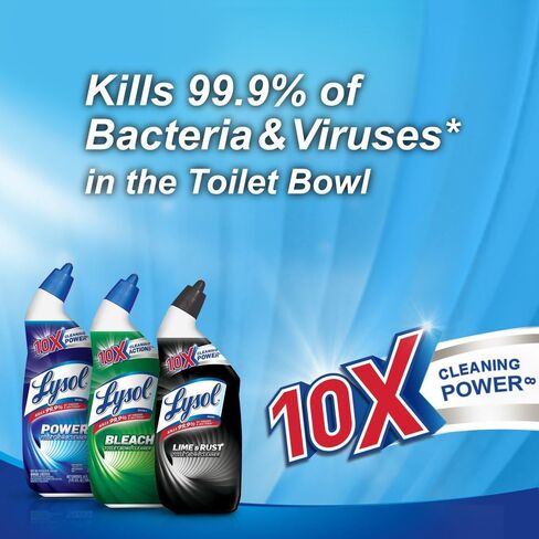 Lysol Power Toilet Bowl Cleaner Gel, For Cleaning and Disinfecting, Stain Removal, 24oz ,9 Ct , (Packaging May Vary) in Saudi Arabia