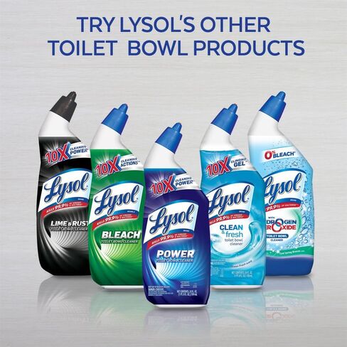 Lysol Power Toilet Bowl Cleaner Gel, For Cleaning and Disinfecting, Stain Removal, 24oz ,9 Ct , (Packaging May Vary) in Saudi Arabia