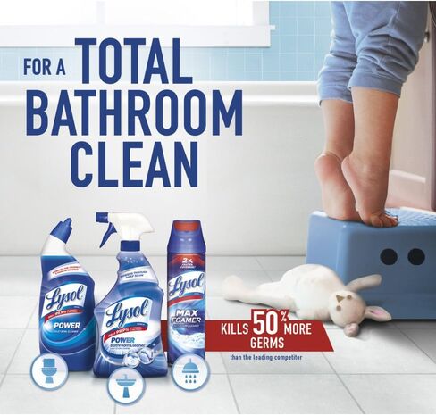 Lysol Power Toilet Bowl Cleaner Gel, For Cleaning and Disinfecting, Stain Removal, 24oz ,9 Ct , (Packaging May Vary) in Saudi Arabia
