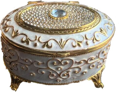 Oval Jewelry Chest, Beige in Kuwait