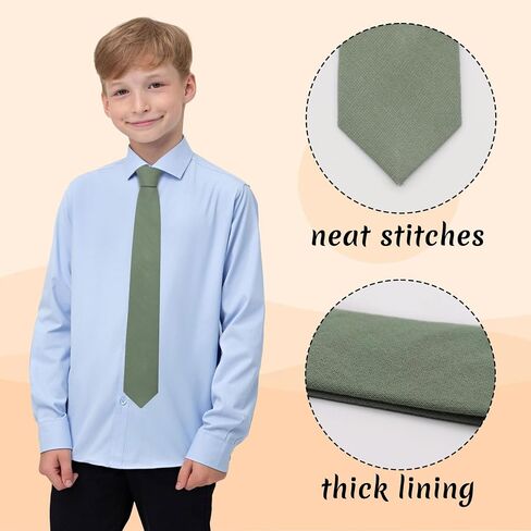 Boys Tie Cotton Kids Ties Solid Color Tie for Boys Necktie Self-Tie for kids in Saudi Arabia