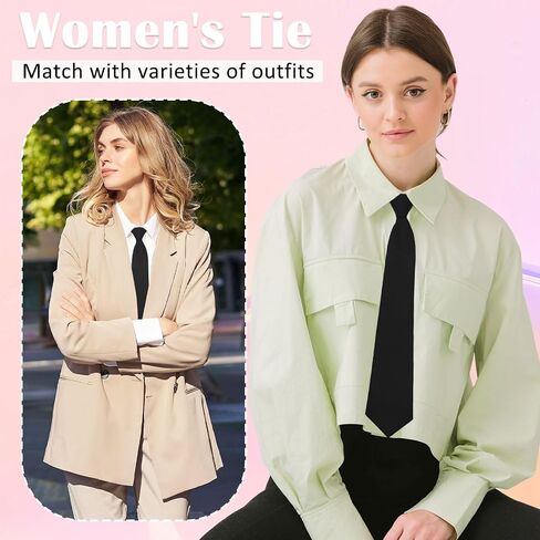 Ties for Women, Zipper School Ties for Boys/Girls, Clip on Ties for Women Girls in Saudi Arabia