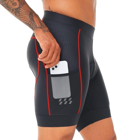Men’s Cycling Underwear Bike Shorts 4D Padded Bicycle MTB Liner Shorts Pocket with Anti-Slip Leg Grips in Saudi Arabia