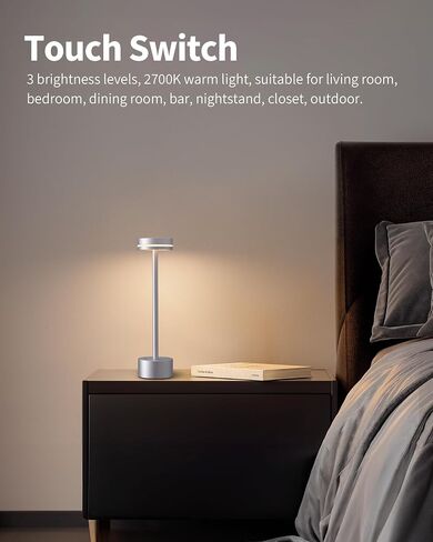 Cordless Table Lamp Set of 2, Battery Powered LED Desk Lamp Portable Table Lights 3-Level Brightness Touch Control, Lighting for Home Office Bedroom Hotel Restaurant Outdoor Night Light(Gold) in Saudi Arabia