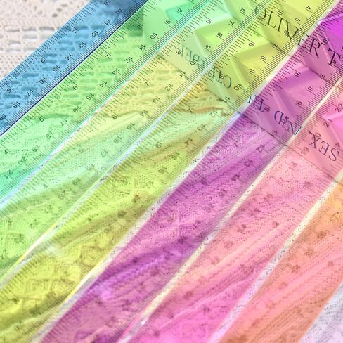 Koogel 8PCS Clear Rulers, Colorful Plastic Rulers 12 Inch Bulk for Classroom Straight Rulers with Centimeters and Inches for Kids School Office Home in Saudi Arabia