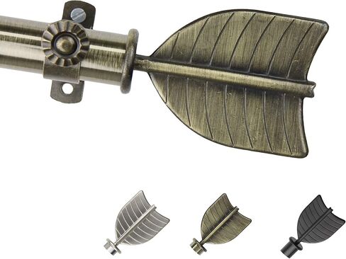 Rod Desyne Feather Adjustable Window Curtain Rod Set, 66 to 120-Inch, Antique Brass in Saudi Arabia
