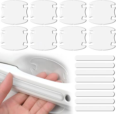 JumpFire 16 PCS Transparent Car Door Handle Protector Stickers Waterproof Anti-Scratch Car Door Handles Cup Scratch Protectors Universal for Avoiding Car Scratches in Saudi Arabia