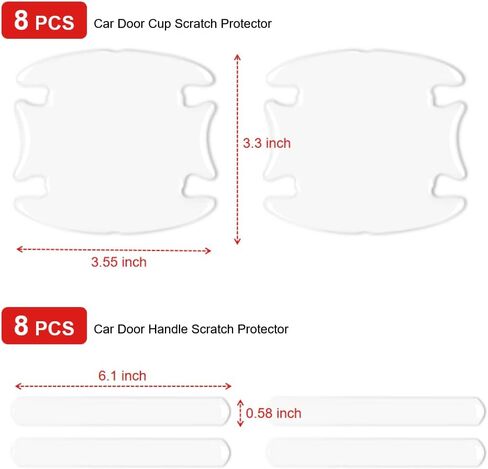 JumpFire 16 PCS Transparent Car Door Handle Protector Stickers Waterproof Anti-Scratch Car Door Handles Cup Scratch Protectors Universal for Avoiding Car Scratches in Saudi Arabia