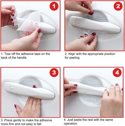 JumpFire 16 PCS Transparent Car Door Handle Protector Stickers Waterproof Anti-Scratch Car Door Handles Cup Scratch Protectors Universal for Avoiding Car Scratches in Saudi Arabia