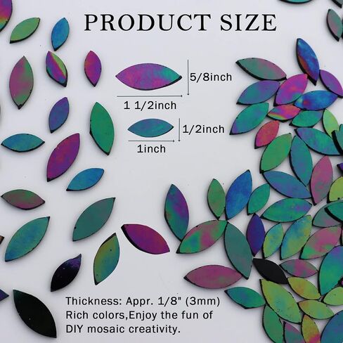 LITMIND 120 Pieces Assorted Colors Transparent Mosaic Glass Petals, Hand-Cut Stained Glass Mosaic Tiles for Crafts - Ideal for Mosaic Art and Décor in Saudi Arabia