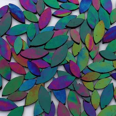 LITMIND 120 Pieces Assorted Colors Transparent Mosaic Glass Petals, Hand-Cut Stained Glass Mosaic Tiles for Crafts - Ideal for Mosaic Art and Décor in Saudi Arabia