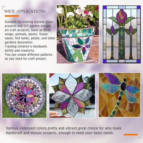 LITMIND 120 Pieces Assorted Colors Transparent Mosaic Glass Petals, Hand-Cut Stained Glass Mosaic Tiles for Crafts - Ideal for Mosaic Art and Décor in Saudi Arabia