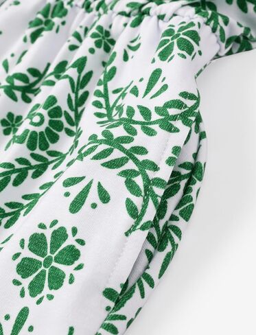 PATPAT Girls One Piece Short Sleeve Jumpsuit Floral Back Off Wide Leg Romper Overall 6-12 Years in Saudi Arabia