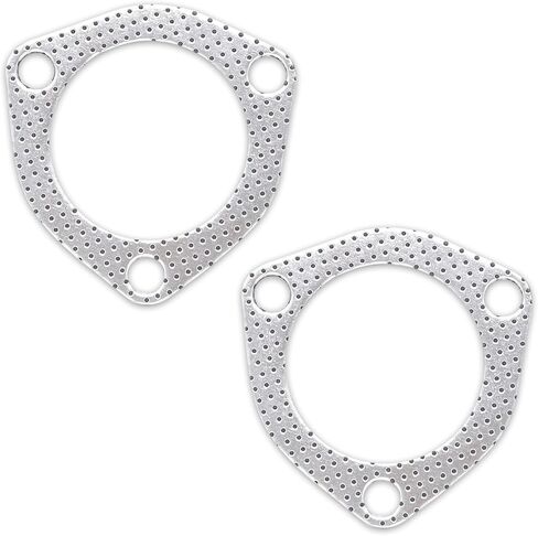 2 PCS Car Exhaust Gasket, High Temperature Resistance, Small Hole Design, Universal Waterproof Durable Metal Thickened Flange Gasket Replacement for Turbo Catback Headers (Silver #2.5In) in Saudi Arabia