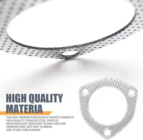 2 PCS Car Exhaust Gasket, High Temperature Resistance, Small Hole Design, Universal Waterproof Durable Metal Thickened Flange Gasket Replacement for Turbo Catback Headers (Silver #2.5In) in Saudi Arabia