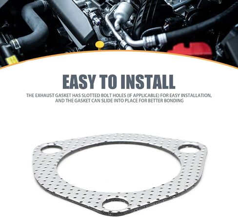 2 PCS Car Exhaust Gasket, High Temperature Resistance, Small Hole Design, Universal Waterproof Durable Metal Thickened Flange Gasket Replacement for Turbo Catback Headers (Silver #2.5In) in Saudi Arabia