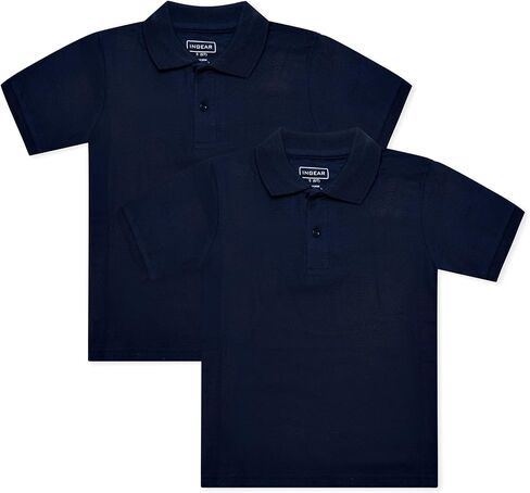 INGEAR Boys Short Sleeve Polo Shirt for School Uniform, Golf or Casual Wear, Performance Polo Shirts for Boys 2PK in Saudi Arabia