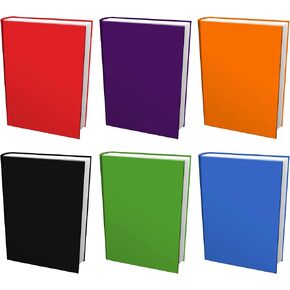 Easy Apply, Reusable Book Covers 6 Pk. Best Jumbo 9x11 Textbook Jackets for Back to School. Stretchable to Fit Most Large Hardcover Books. Perfect Fun, Washable Designs for Girls, Boys, Kids and Teens