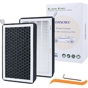 ModelY Model3 Air filter Cabin air filter HEPA air filter Activated carbon air conditioning filter (set of 2) Suitable for Tesla 2016-2024 Model Y Model 3