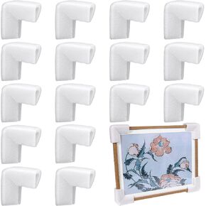 16Pcs White Photo Mirror TV Frame Edge Protection Corners for Shipping Moving Corner Protector Foam Corner Protectors Edge Protector Foam Corners Foam Furniture Bumper for Table,Album,Packaging