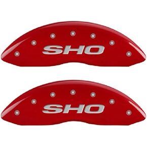 MGP Caliper Covers - Brake Caliper Covers 2013-2018 Ford Taurus - Front and Rear Set - Red