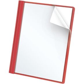 Oxford Clear Front Report Covers, Red, Letter Size, 25 per box (55811EE)